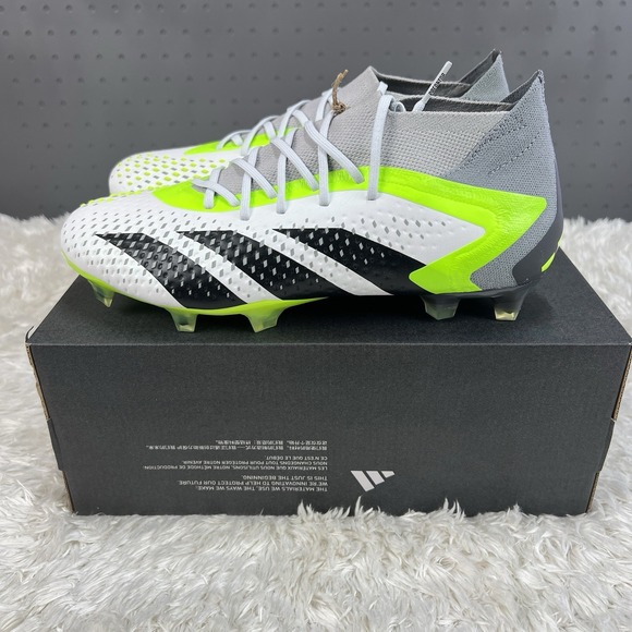 Adidas Predator Accuracy.1 FG White Volt Soccer Cleats GZ0035 Mens Size 7.5 main image 8